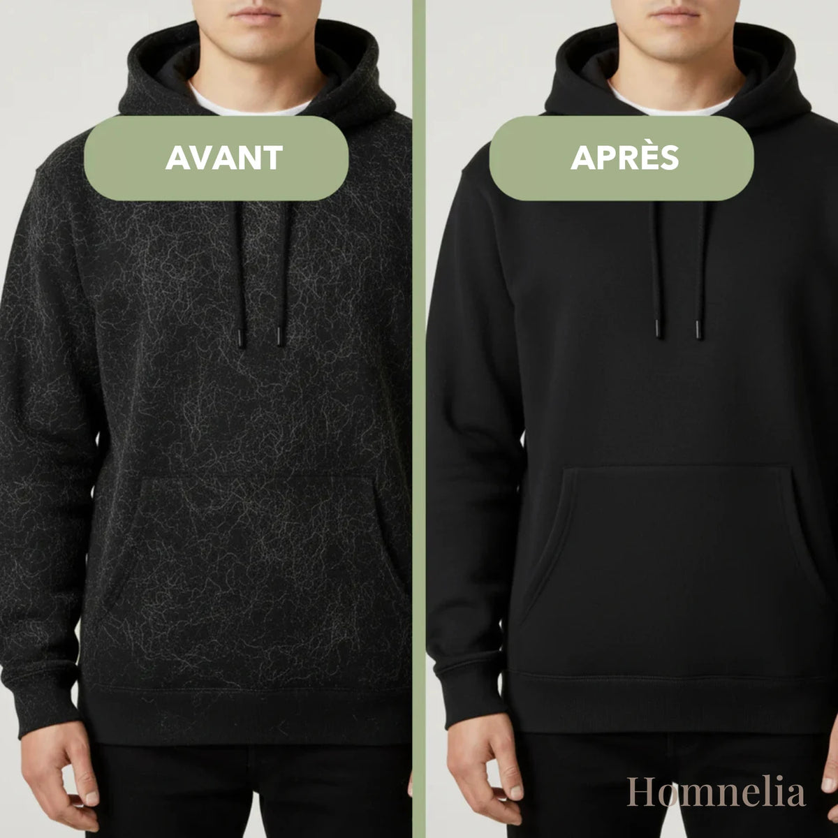 Sweat avant et après le gant