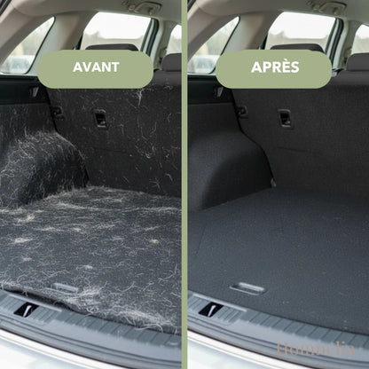 Coffre de voiture avant et après le gant