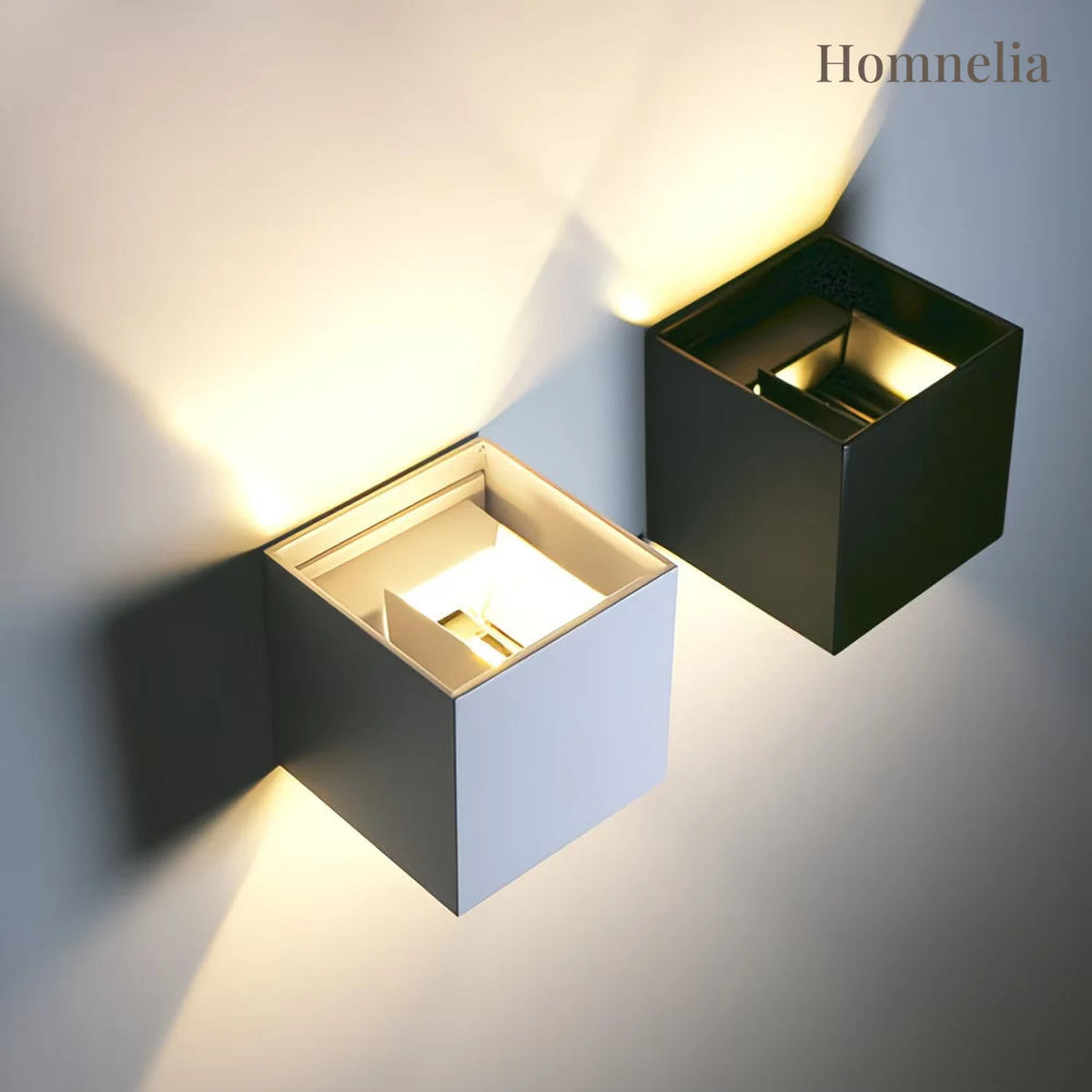 Lampes cube noire et blanche